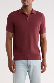 14th & Union Textured Cotton Polo Sweater