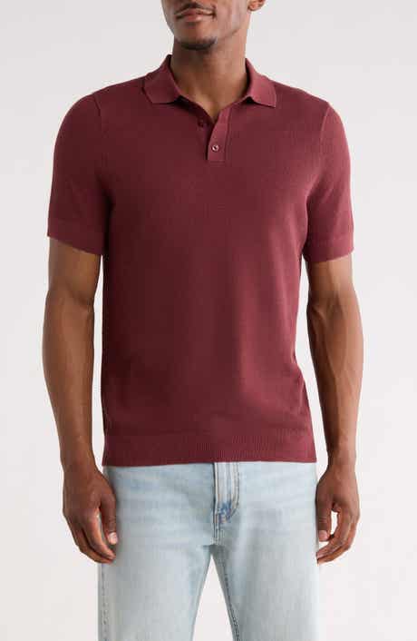 Textured Cotton Polo Sweater