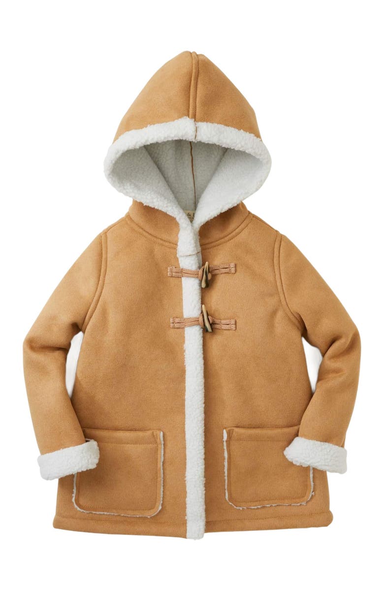 Hope & Henry Girls' Hooded Shearling Jacket, Kids, Main, color,