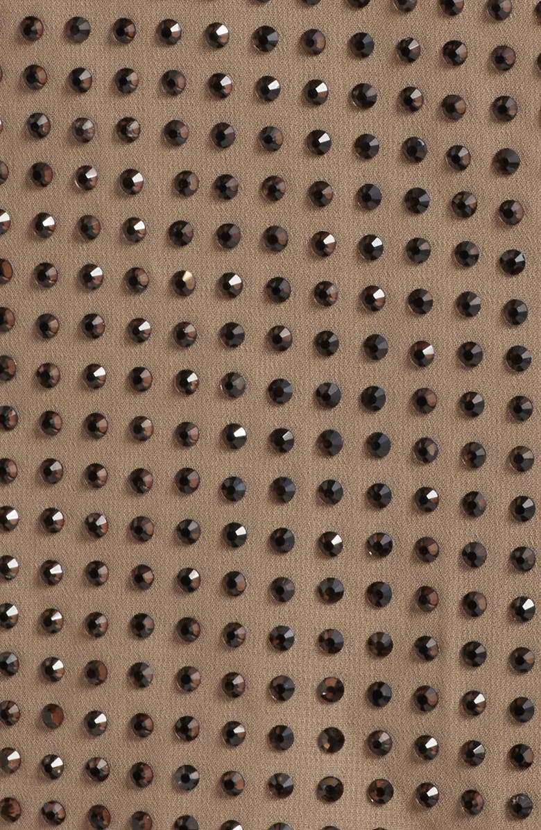 Topshop Embellished Lace Trim Miniskirt, Alternate, color, Beige/ Brown