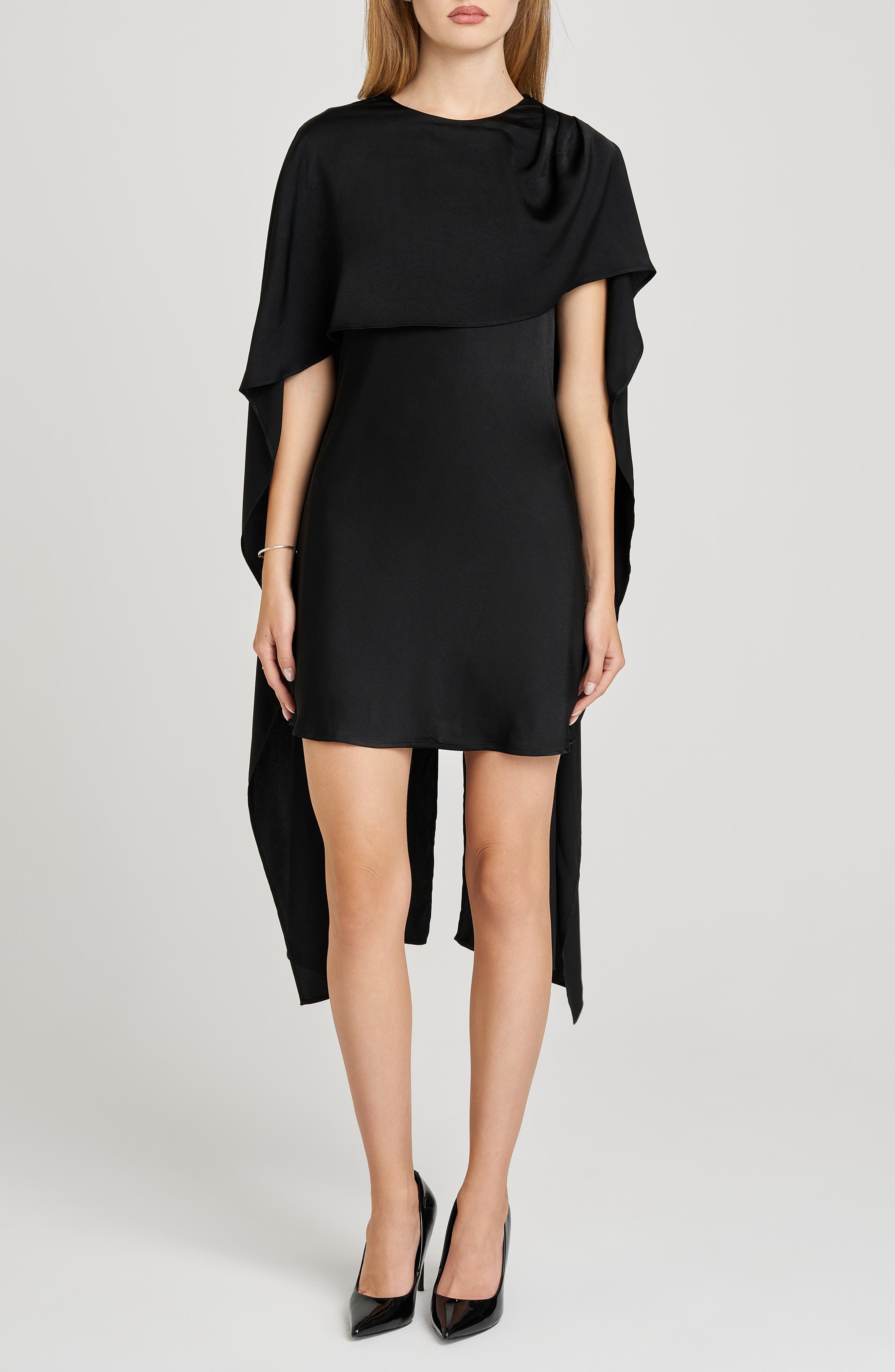 WAYF x Sara Walker Elle Capelet Satin Minidress