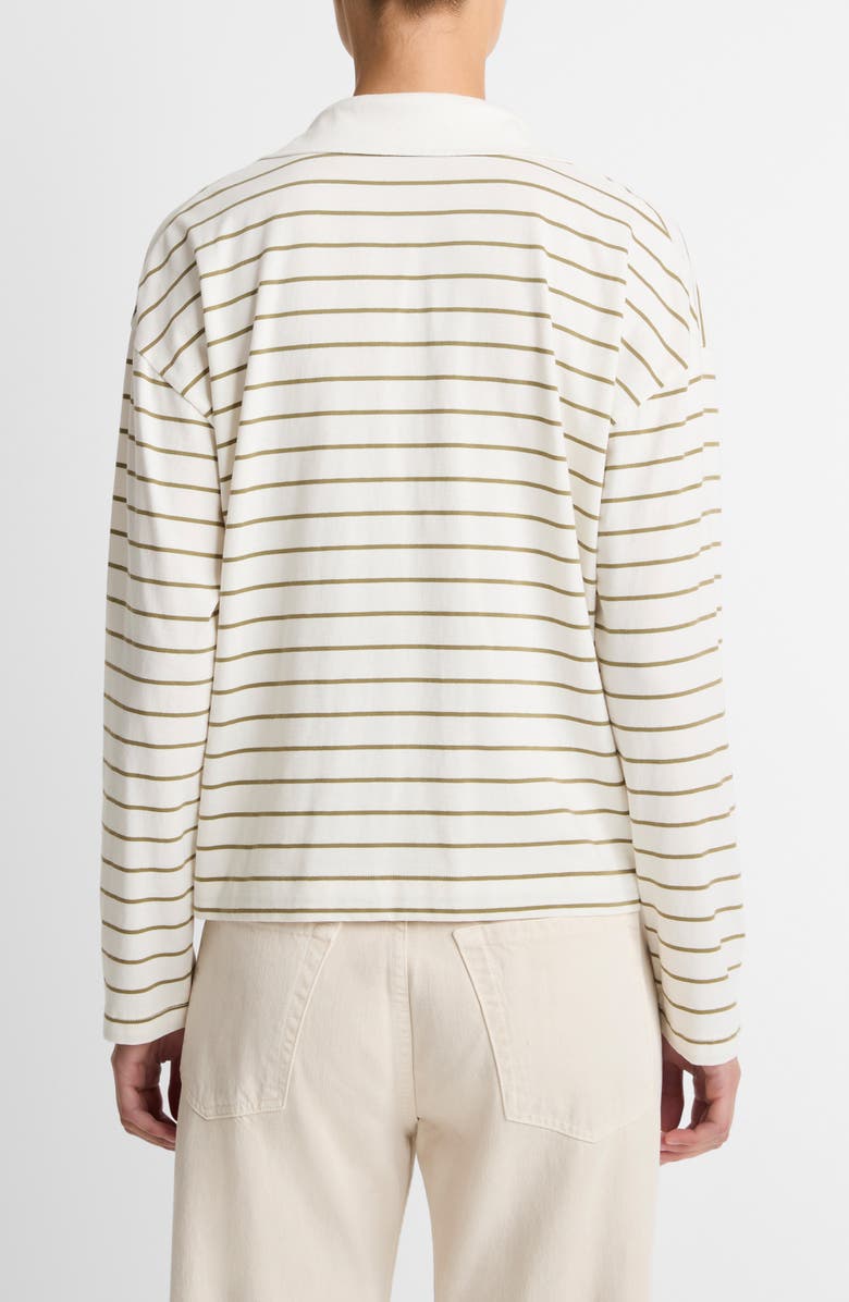 Vince Stripe Johnny Collar Polo, Alternate, color, Olive Stone Combo