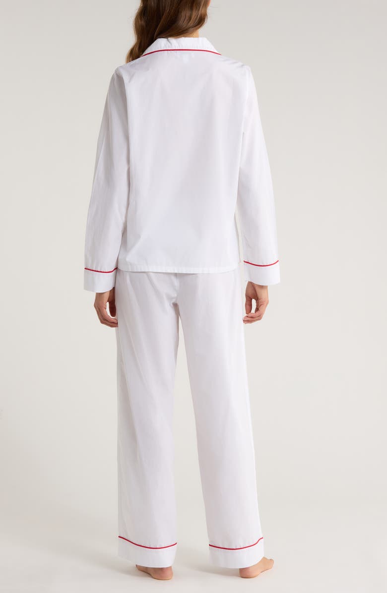 Nordstrom Classic Cotton Pajamas, Alternate, color, White- Red Bow