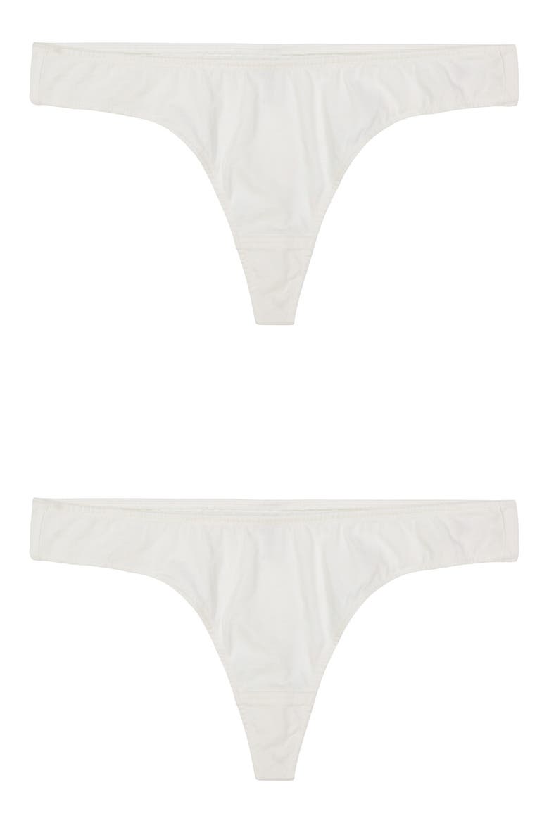 2-Pack Compostable Organic Cotton Thongs, Alternate, color, WHITE