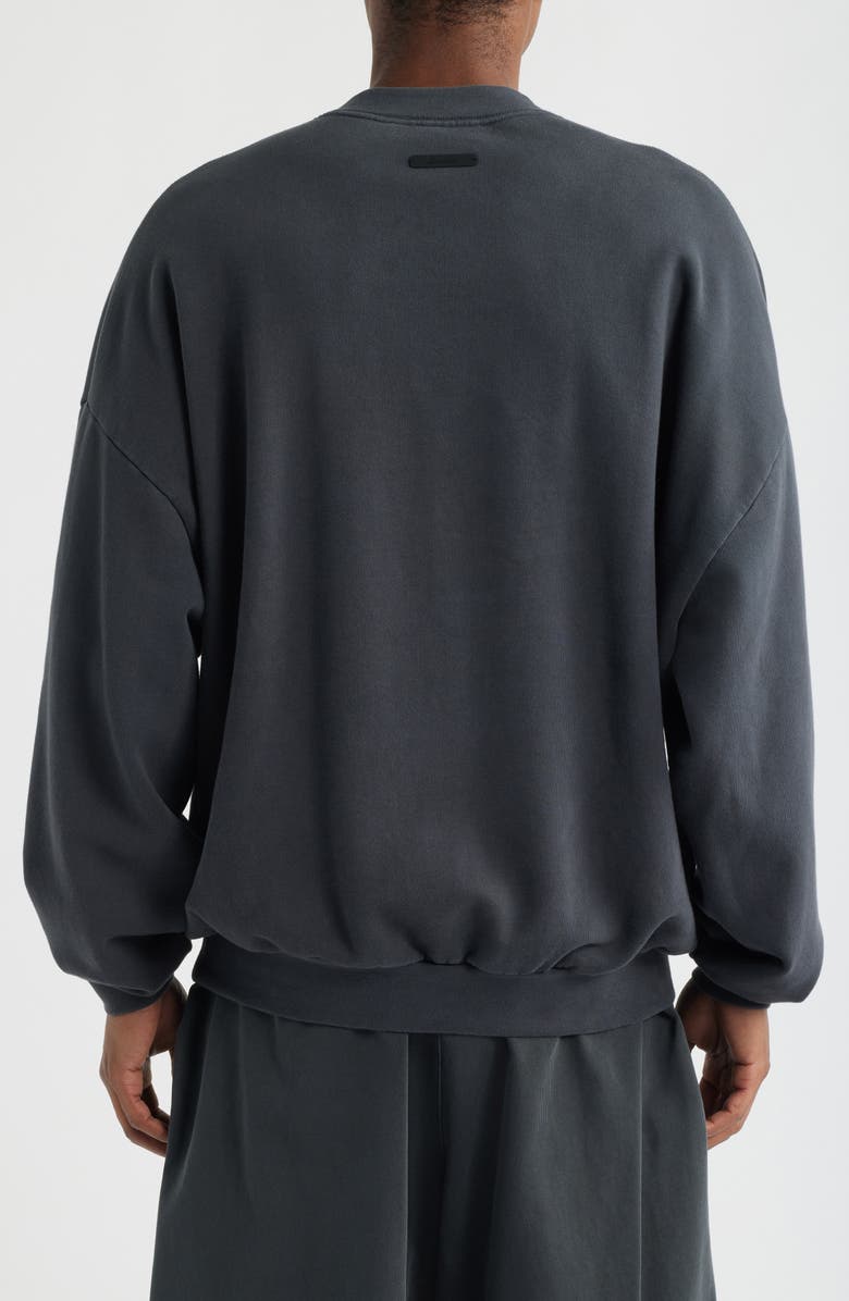 Fear of God Essentials '90s Graphic Crewneck Sweatshirt, Alternate, color, Washed Iron Grey