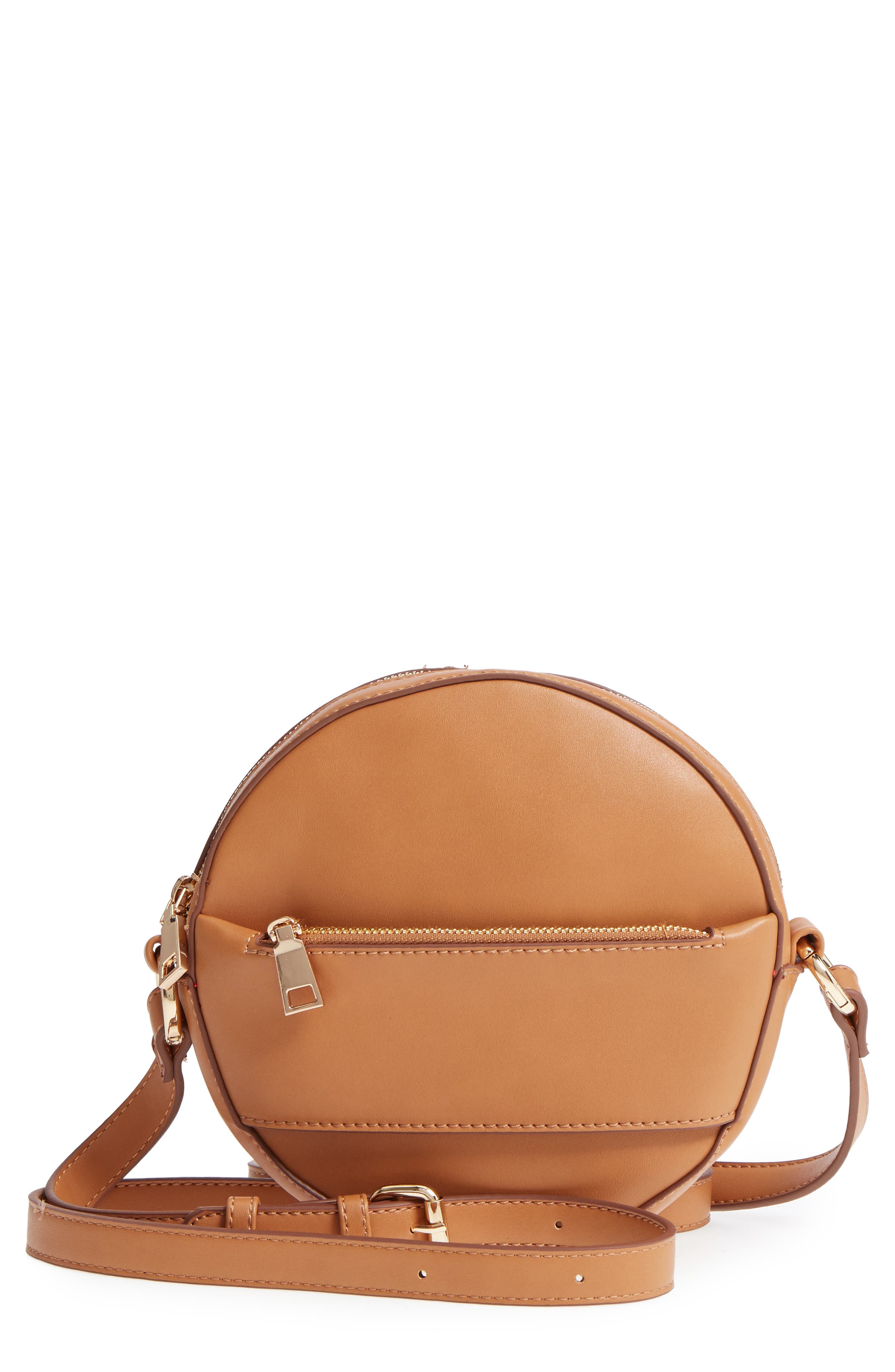 Faux Leather Canteen Crossbody Bag, Main, color, CAMEL