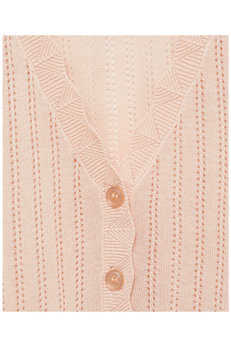 Pointelle Pajama Cardigan, Alternate, color, SALMON