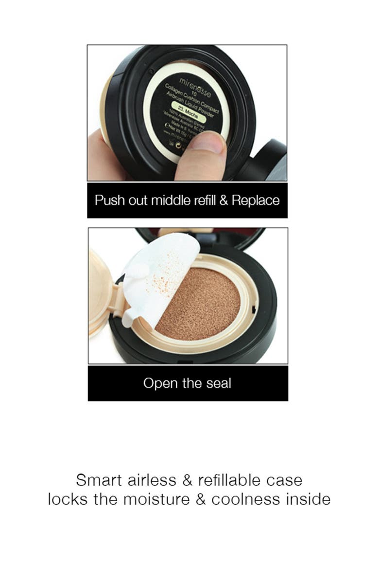 MIRENESSE 10 Collagen Cushion Compact Airbrush Liquid Powder Foundation SPF25PA - Bronze, Alternate, color, 