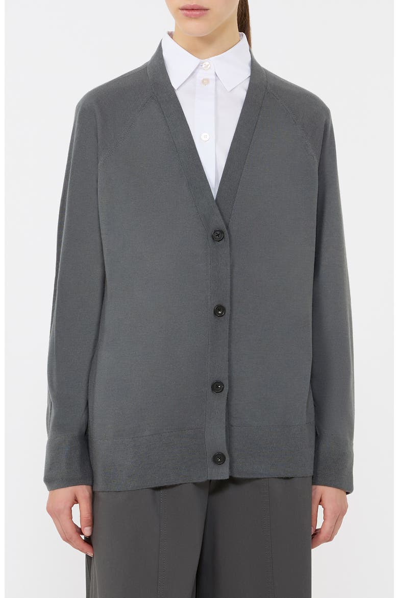Clarino Wool & Cashmere Cardigan, Main, color, DARK GREY