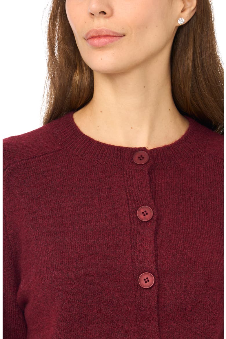 Crewneck Cardigan, Alternate, color, WINDSOR WINE