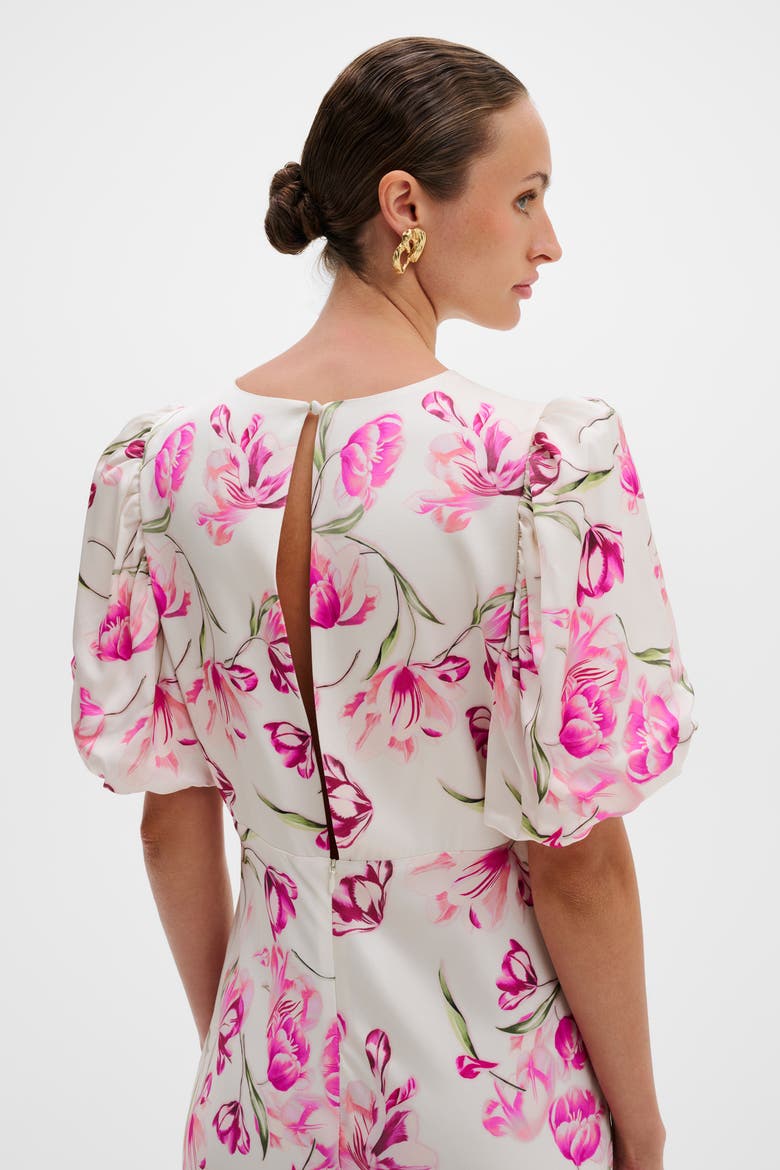 Freja Pouf Sleeve Maxi Dress, Alternate, color, Tulip Pink