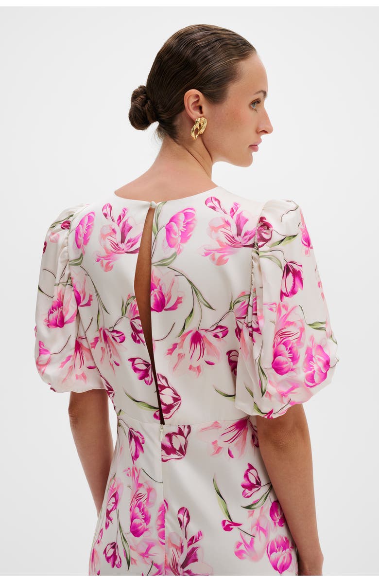 Malina Freja Pouf Sleeve Maxi Dress, Alternate, color, Tulip Pink