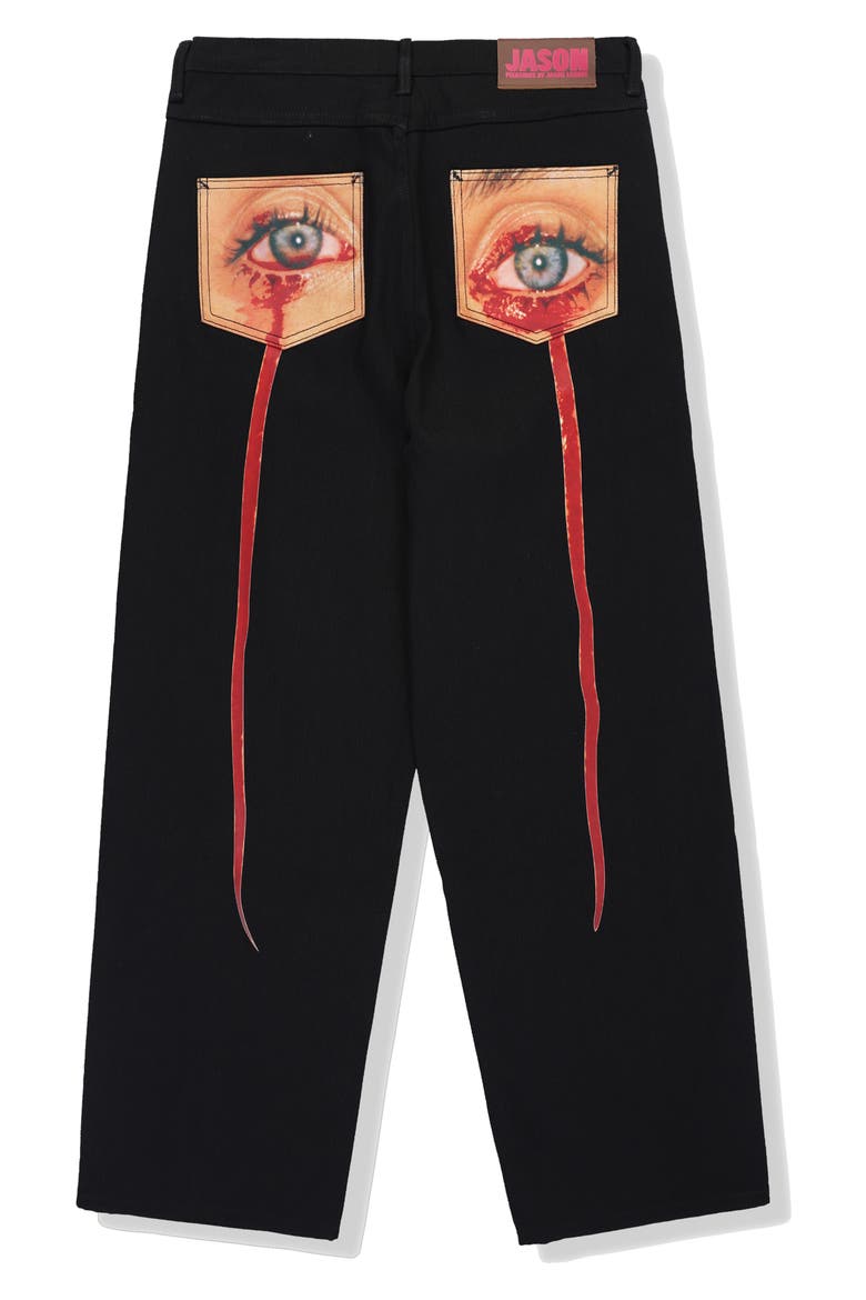 x Jason Landis Tear Formula Baggy Jeans, Alternate, color, BLACK
