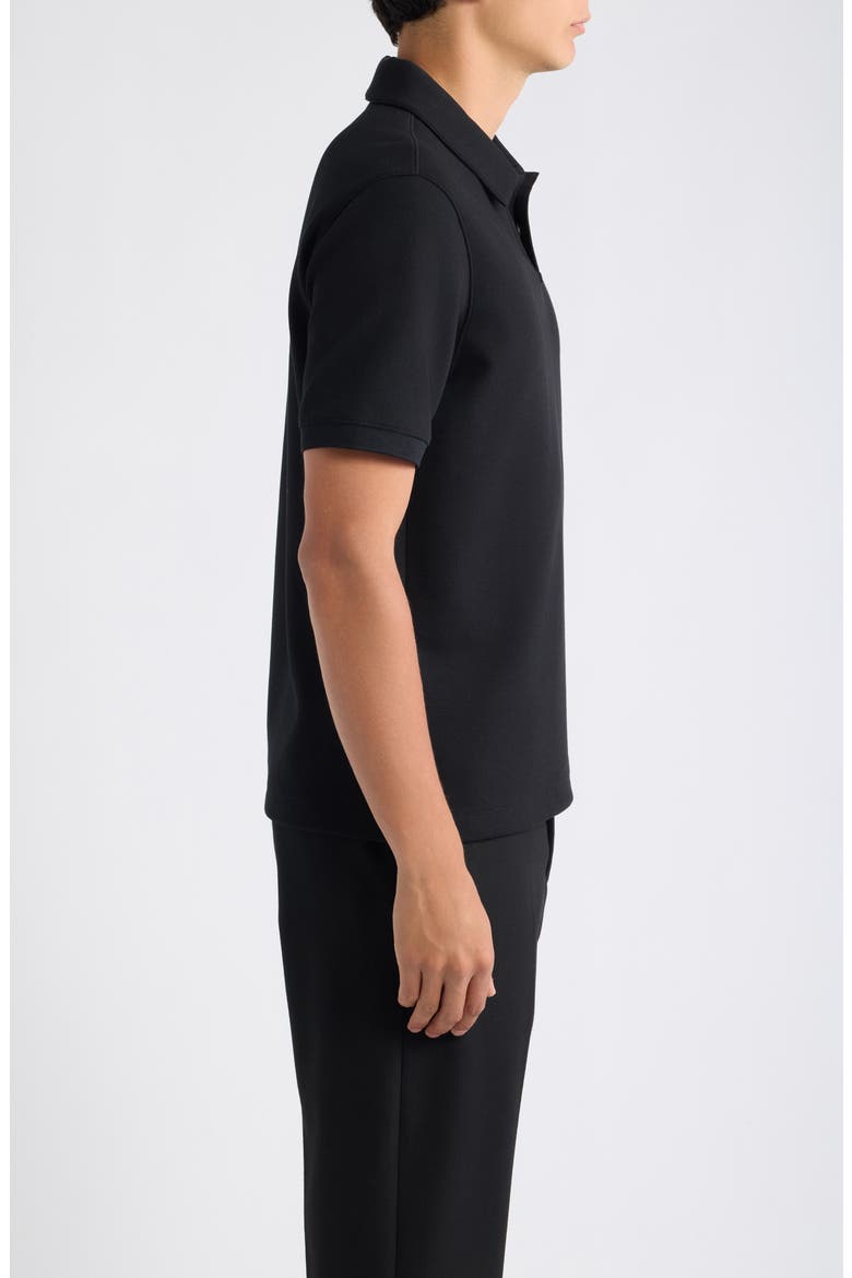 Delroy Double Piqué Polo, Alternate, color, BLACK