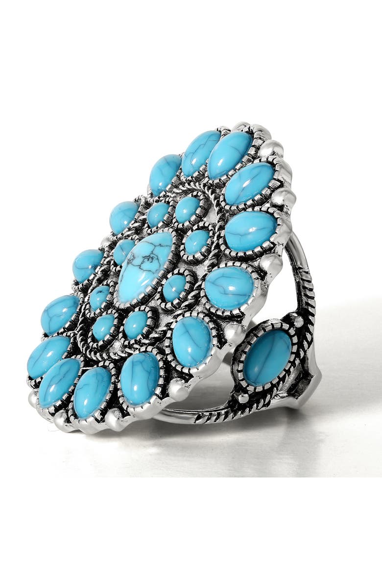 Turquoise Stone Ring, Alternate, color, Silver, turquoise