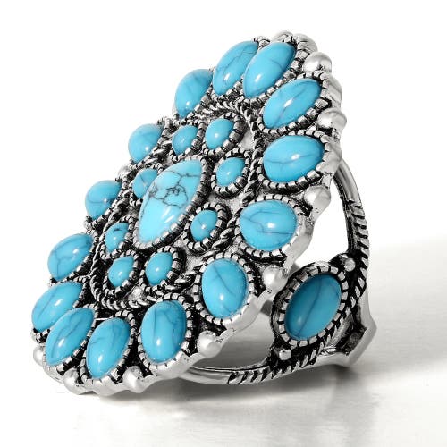 Jessica Simpson Turquoise Stone Ring In Multi