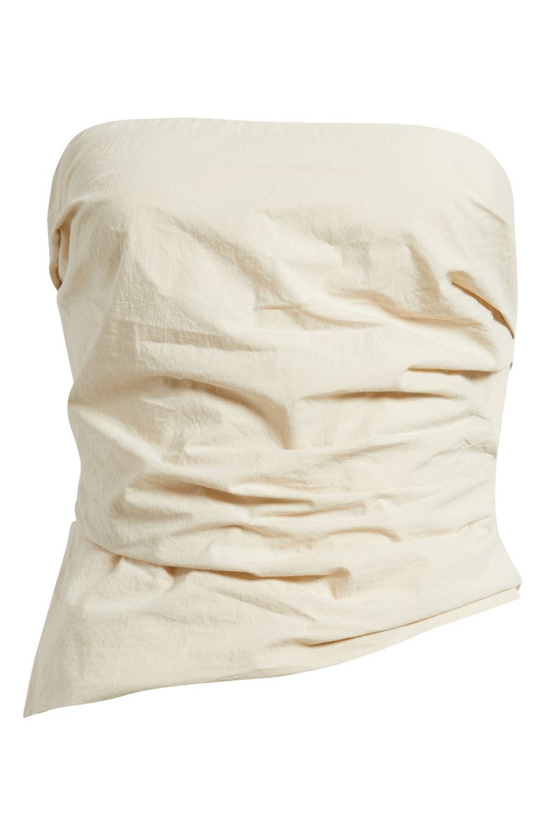 MANGO Willy Drape Strapless Top, Alternate, color, Ecru