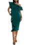 Ruffle One-Shoulder Scuba Knit Sheath Dress