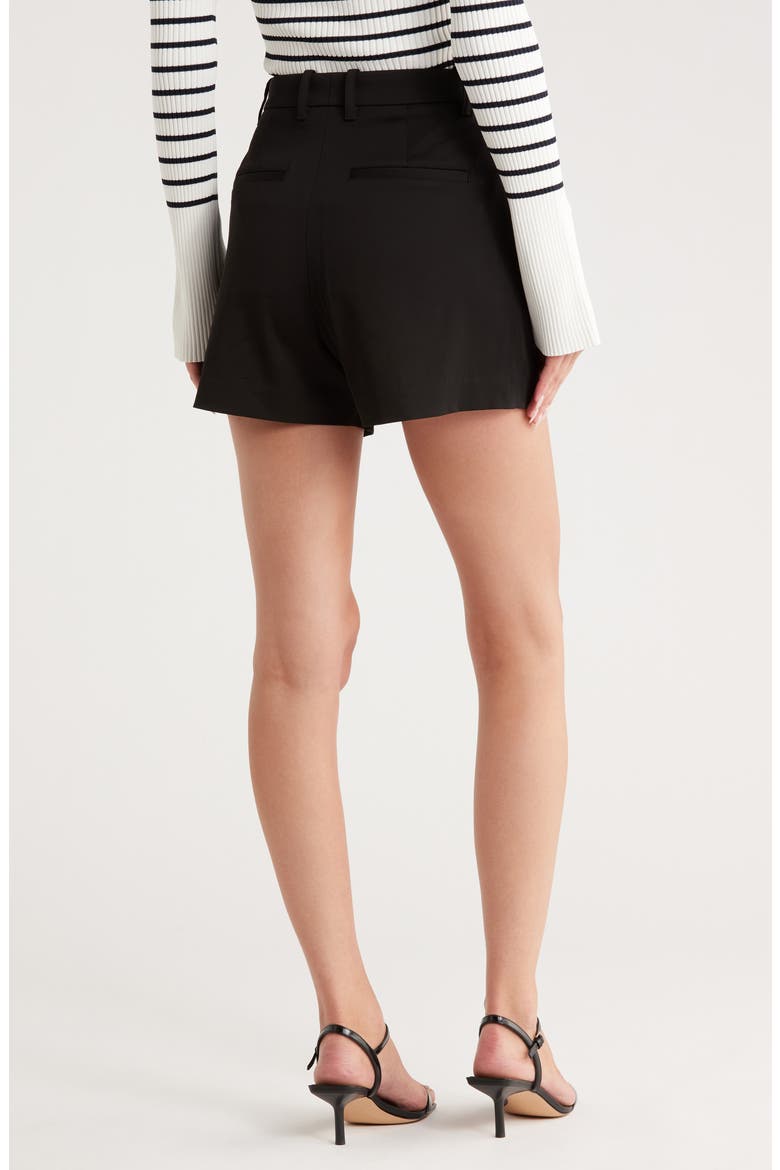 Charles Pleated High Waist Shorts, Alternate, color, BLACK