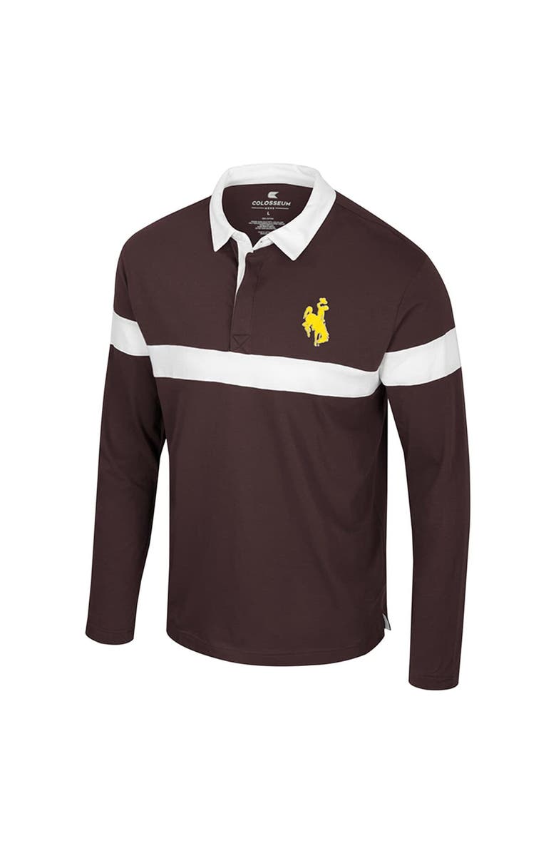 COLOSSEUM Men's Colosseum  Brown Wyoming Cowboys Too Cool For School Long Sleeve Polo, Alternate, color, Brown