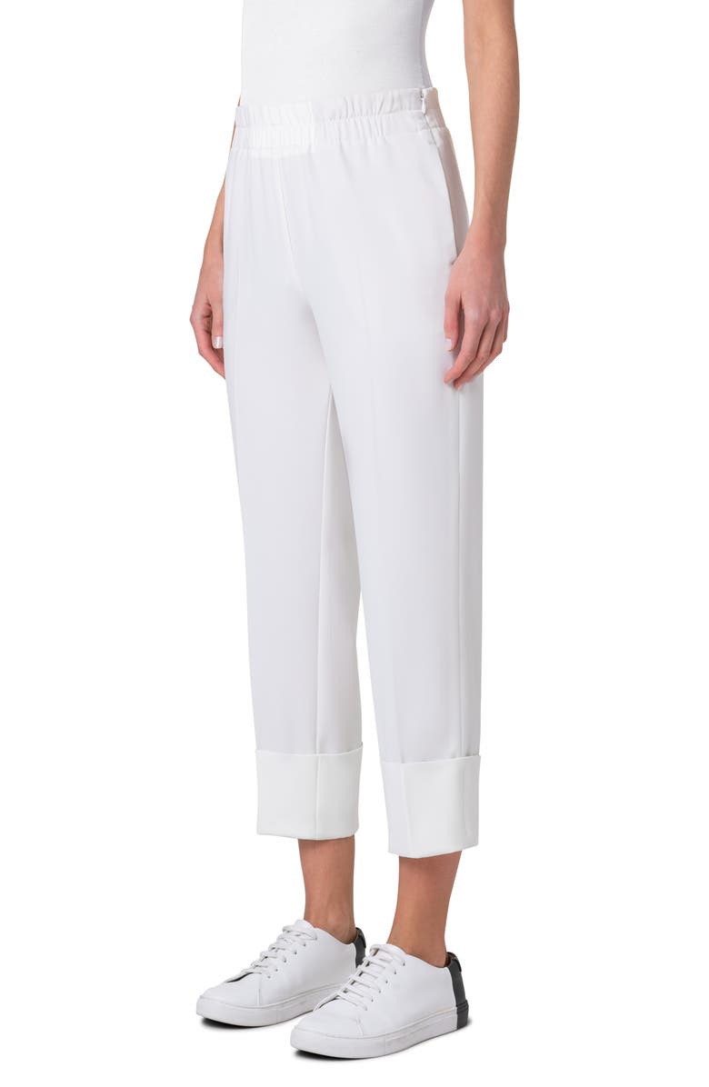 Akris punto Farell Wide Cuff Crop Pants, Alternate, color,