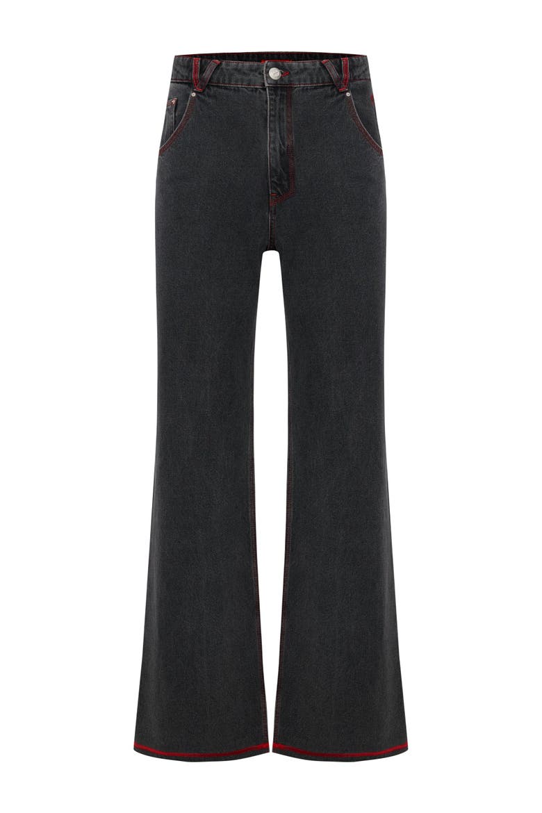 Pure Cotton Regular Fit Denim Pant, Main, color, BLACK