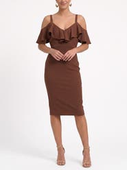 RACHEL Rachel Roy Marcella Off the Shoulder Ruffle Midi Dress