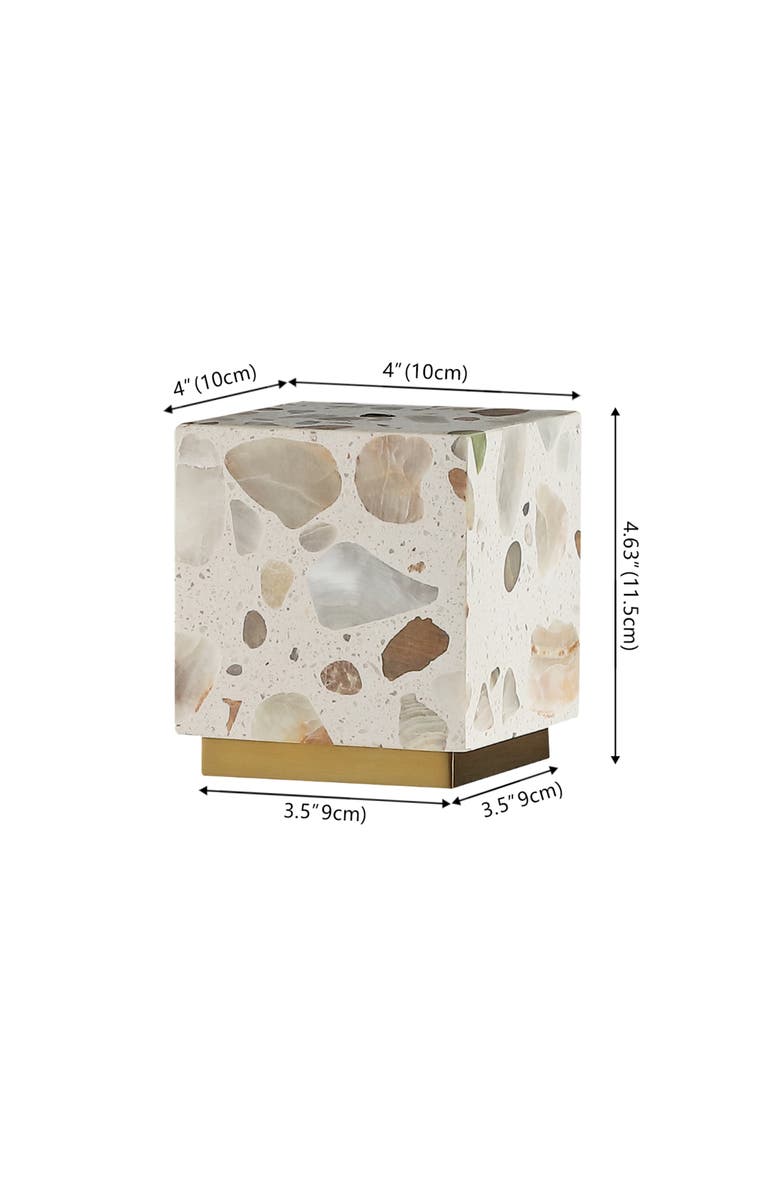 JONATHAN Y Lara Modern Glam Terrazzo Rechargeable/Cordless Dimmable Integrated LED Mini Table Lamp with Touch Sensor, Alternate, color, Multi-Color