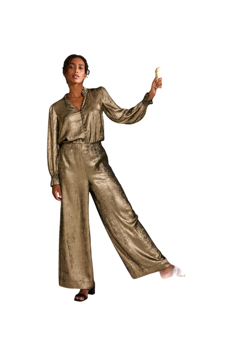 FatFace Women's Sofia Metallic Trousers, Alternate, color, 