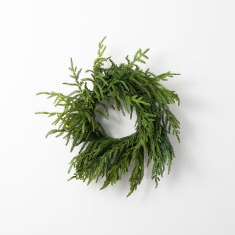 Real Touch Norfolk Pine Front Door Christmas Holiday Winter Wreath