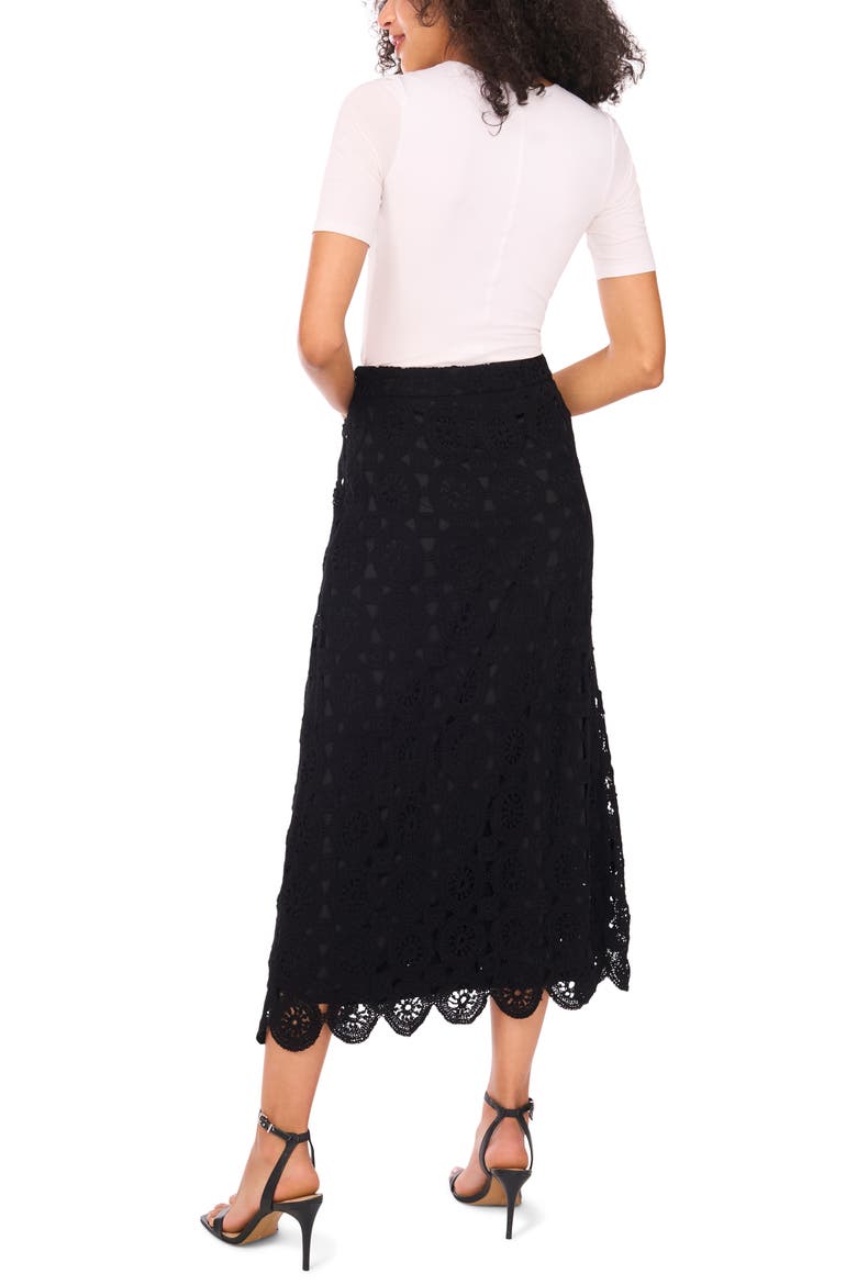 Crochet Cotton Blend Maxi Skirt, Alternate, color, RICH BLACK