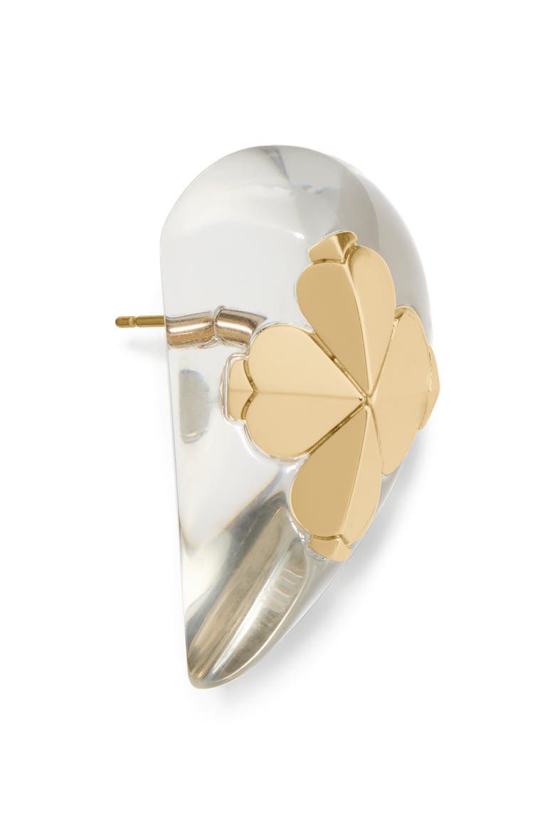 Statement Heart Lucite Stud Earrings, Alternate, color, CLEAR/ GOLD