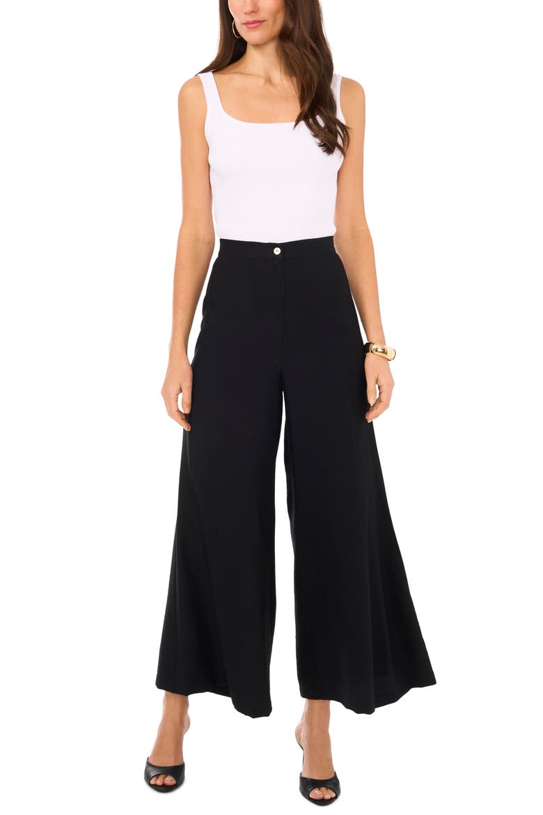 High Waist Wide Leg Pants, Alternate, color, RICH BLACK