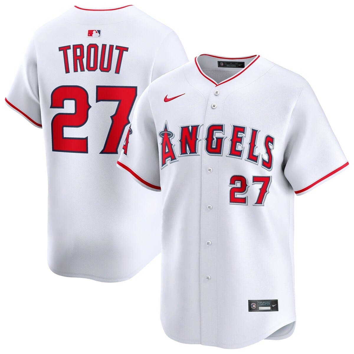 Men's Nike Mike Trout White Los Angeles Angels Home Limited Player