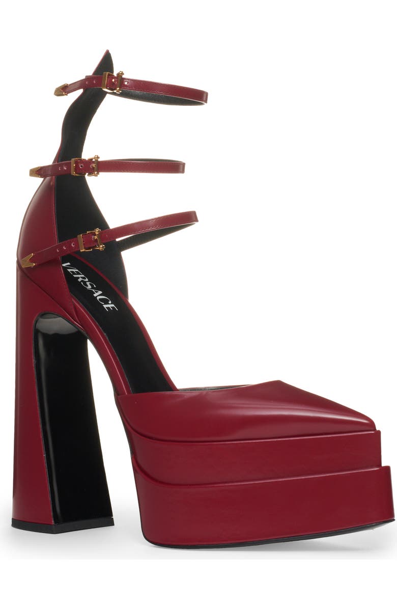 Versace Triple Strap Platform Pump, Main, color,