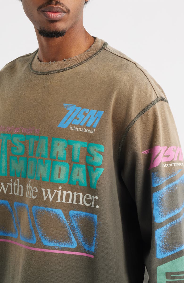 DIET STARTS MONDAY Winners Long Sleeve T-Shirt, Alternate, color, Vintage Black