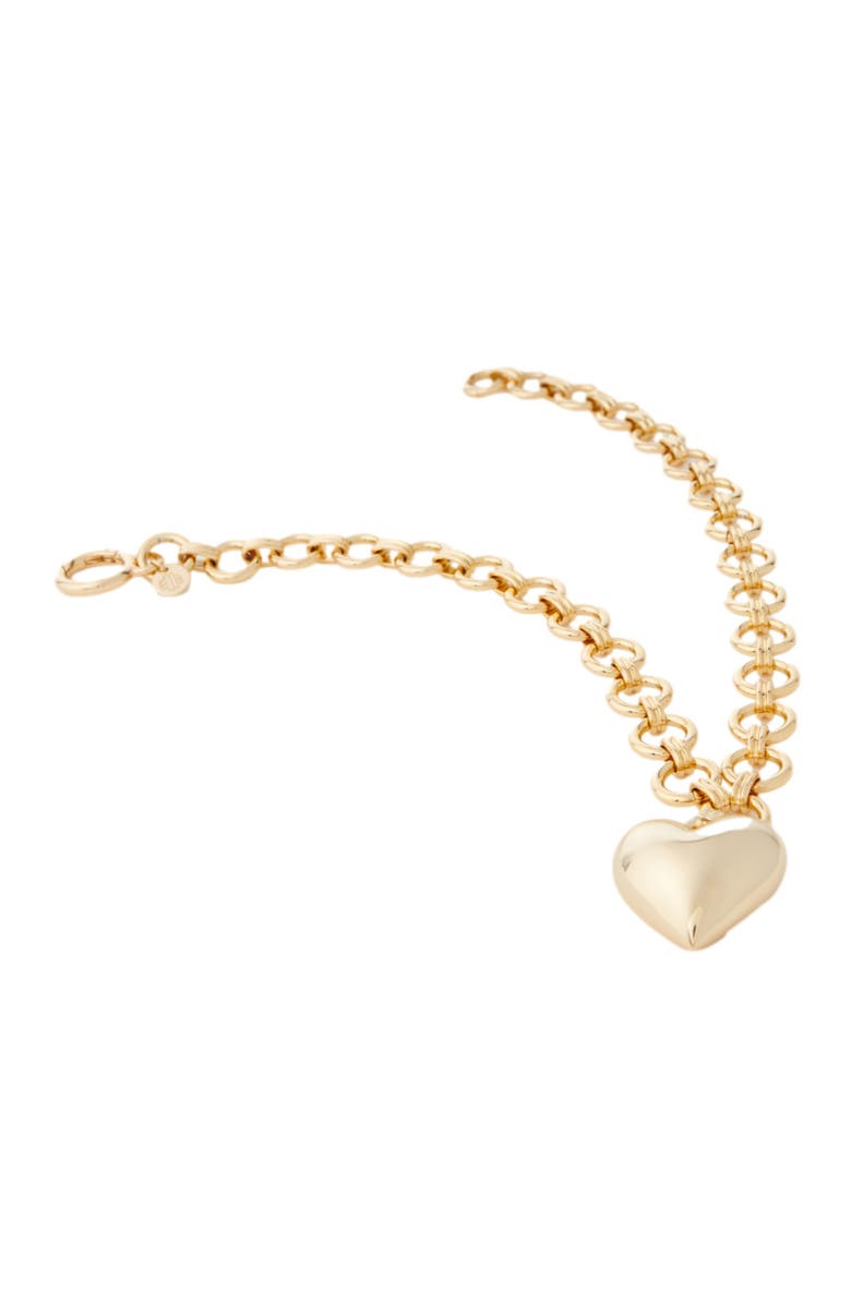 maje Gold heart necklace, Alternate, color, 