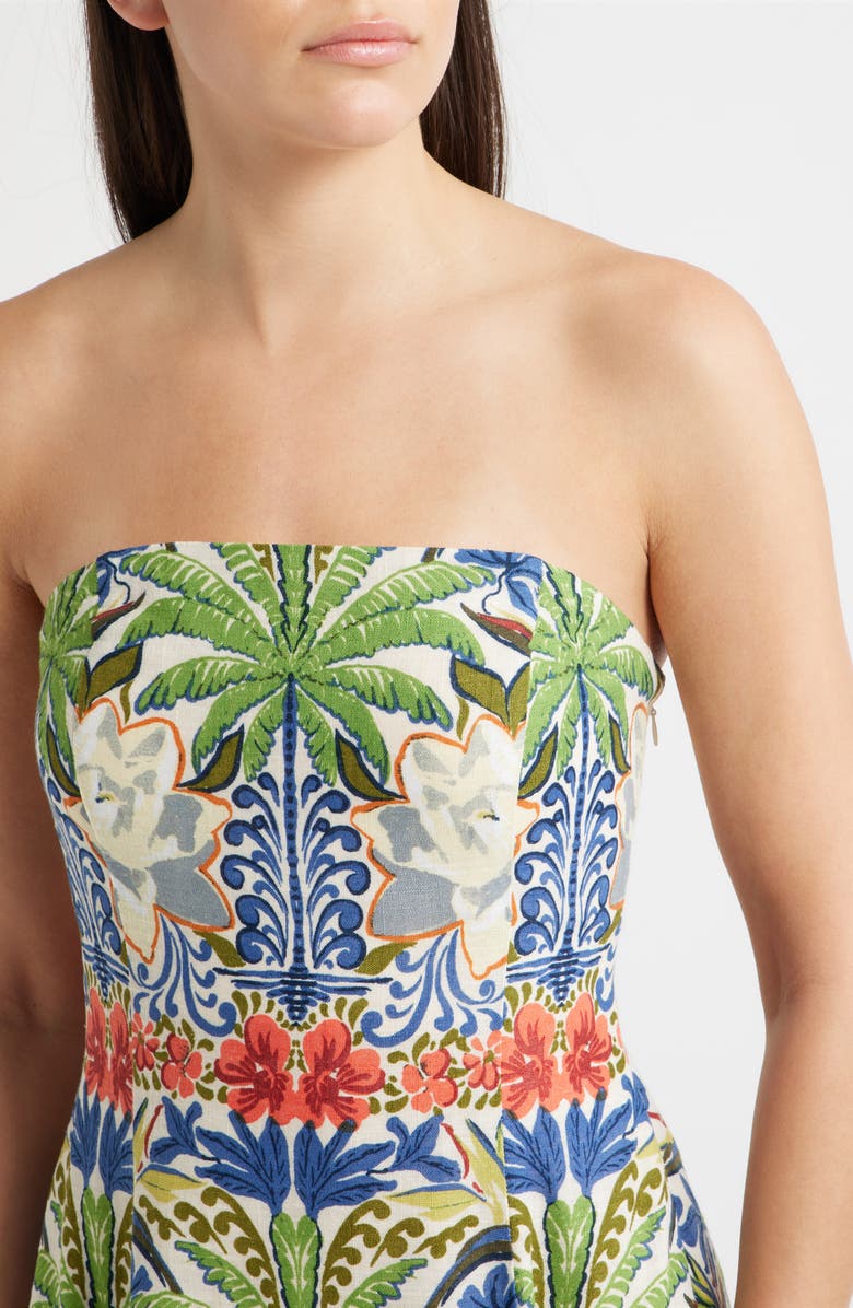 Parker Print Strapless Maxi Dress, Alternate, color, Lemon Icing