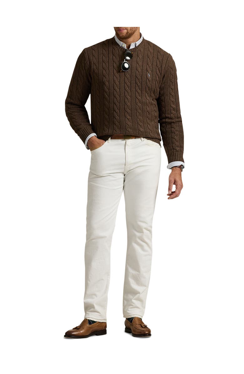 Polo Ralph Lauren Big & Tall Cableknit Sweater, Alternate, color, Nutmeg Brown Heather