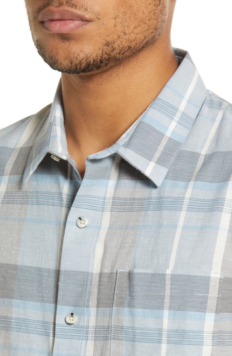 TravisMathew Ukulele Serenade Plaid Short Sleeve Button-Up Shirt, Alternate, color, 