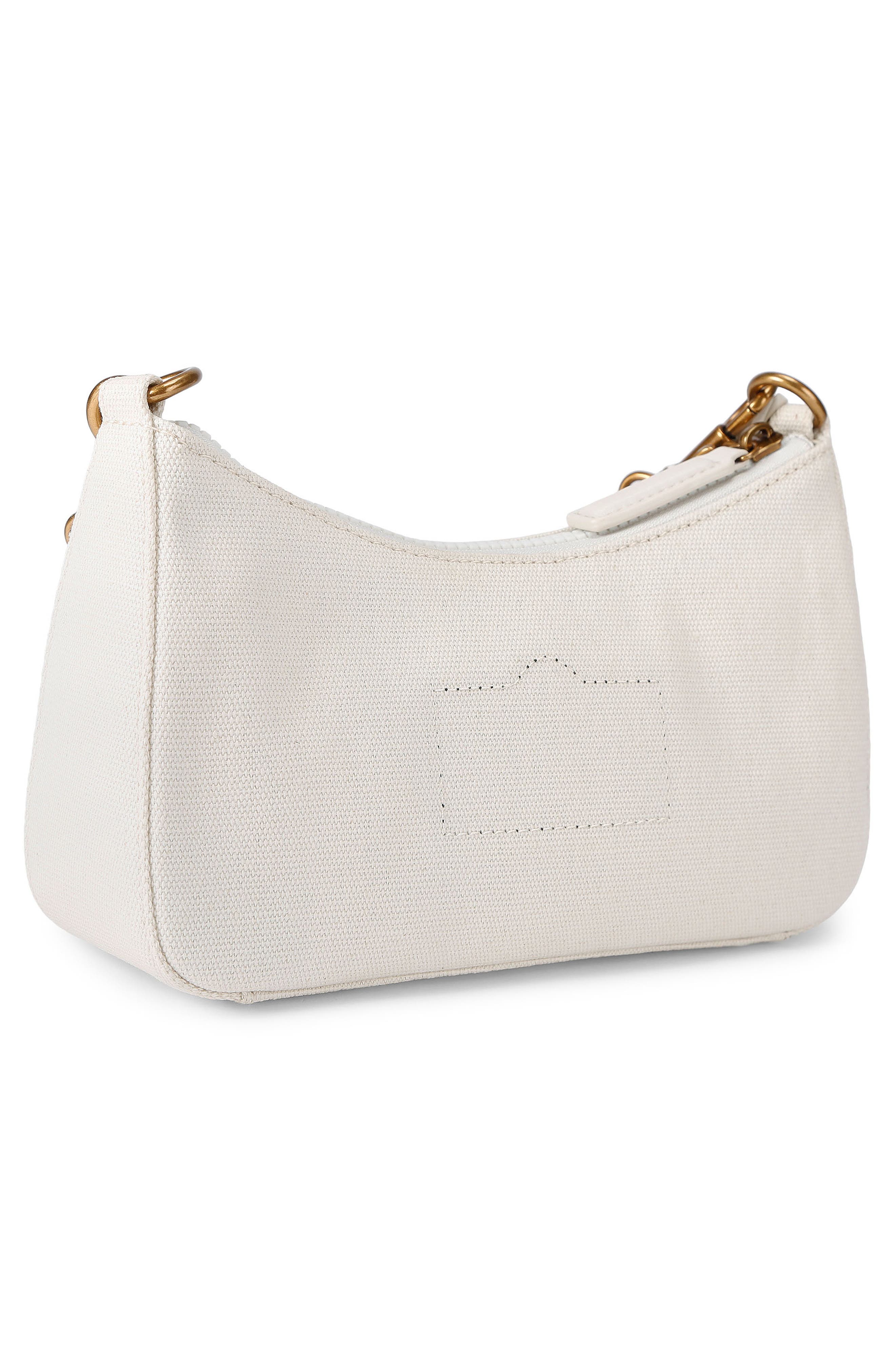 Kurt Geiger London Small Kurt Cotton Canvas Crossbody Bag, Alternate, color, White