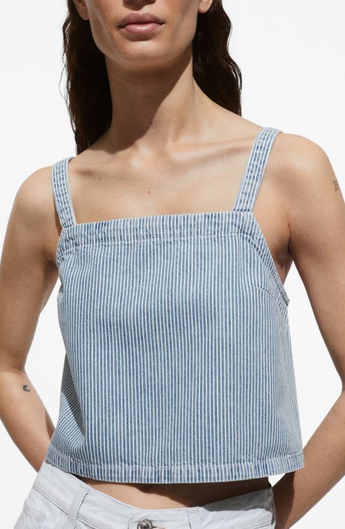 Mango Ibiza Hickory Denim Crop Tank Top