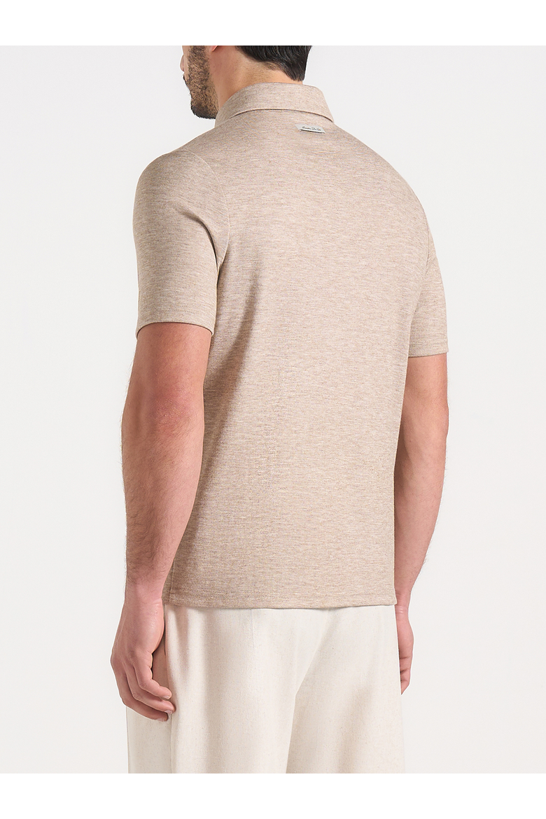Cassian Zip Polo Shirt, Alternate, color, Taupe