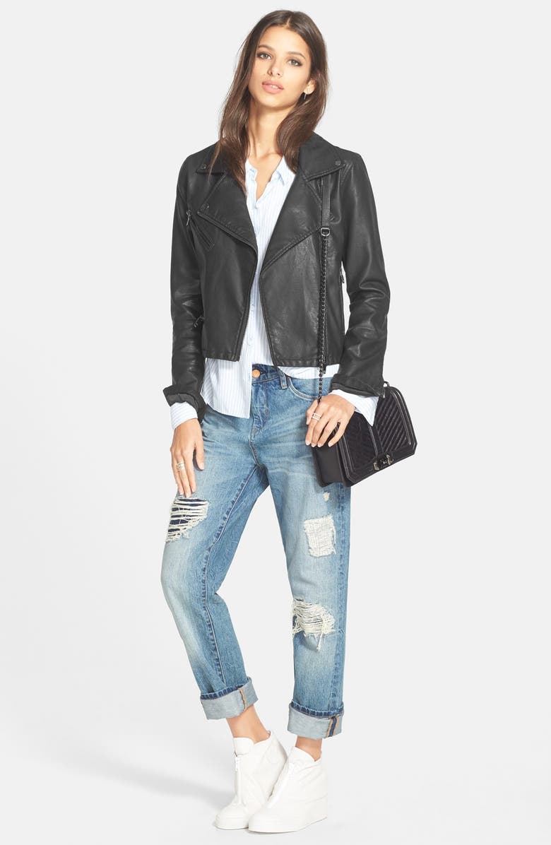BLANKNYC Faux Leather Moto Jacket, Alternate, color,