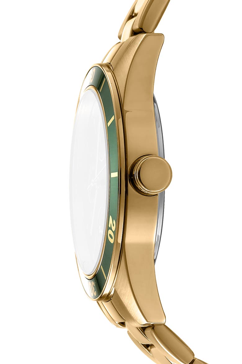 Three Hand Quartz Bracelet Watch, 38mm, Alternate, color, GOLD