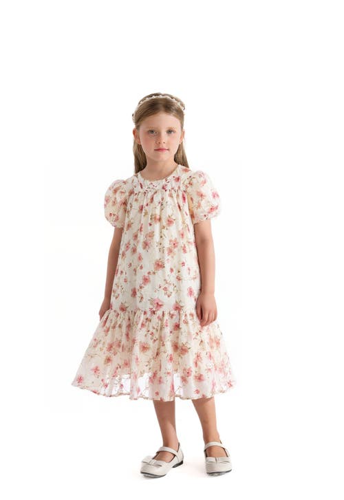 Sweet Cactus Vienna Floral Dress In White