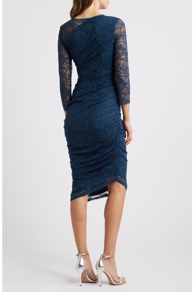 Long Sleeve Lace Body-Con Dress, Alternate, color, PEACOCK