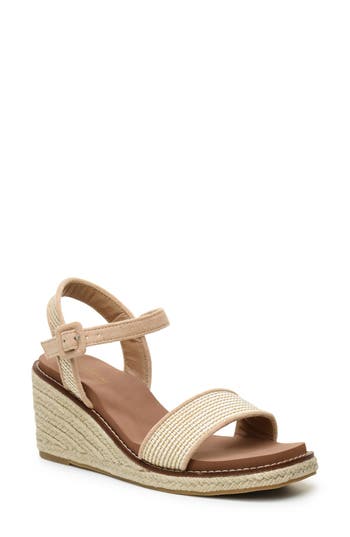 Catherine Catherine Malandrino Octobo Platform Wedge Espadrille Sandal In Beige