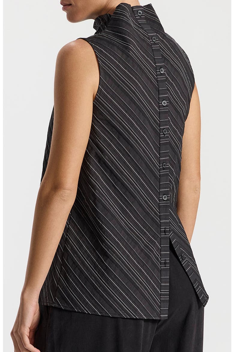 May Stripped Sleeveless Top, Alternate, color, Black With White Stripes