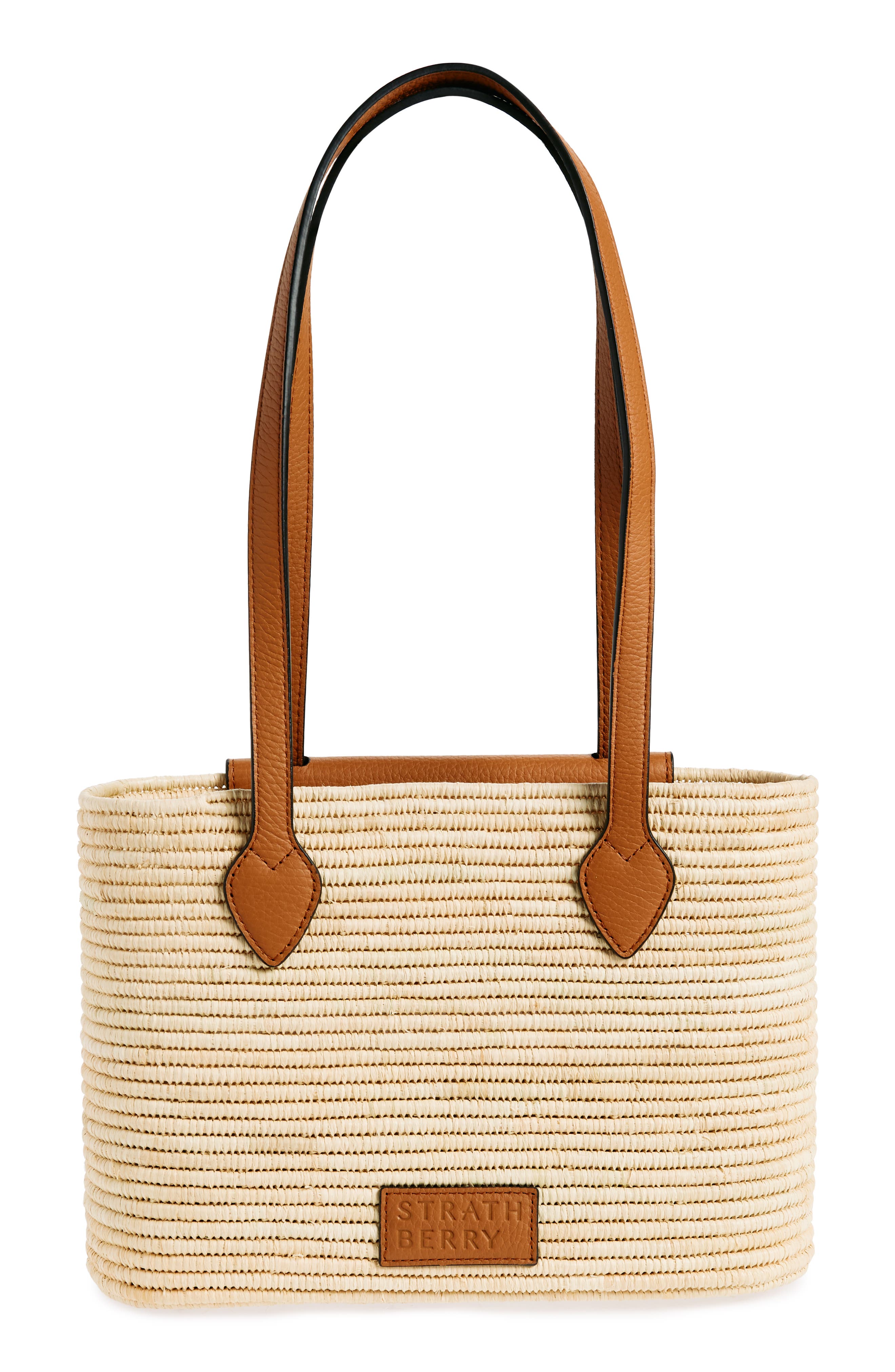Strathberry Raffia Basket Tote, Alternate, color, Tan